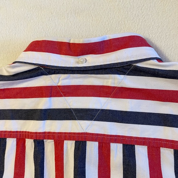 Tommy Hilfiger Slim Fit Striped Oxford Dress Shirt Men’s Large - Picture 6 of 15